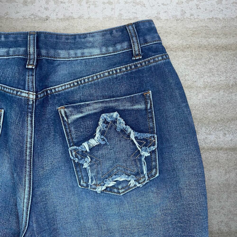 Vintage 90s Romwe Jeans 30x30 Bell Bottoms Flared Bootcut Fit Medium Wash Denim - Picture 3 of 4